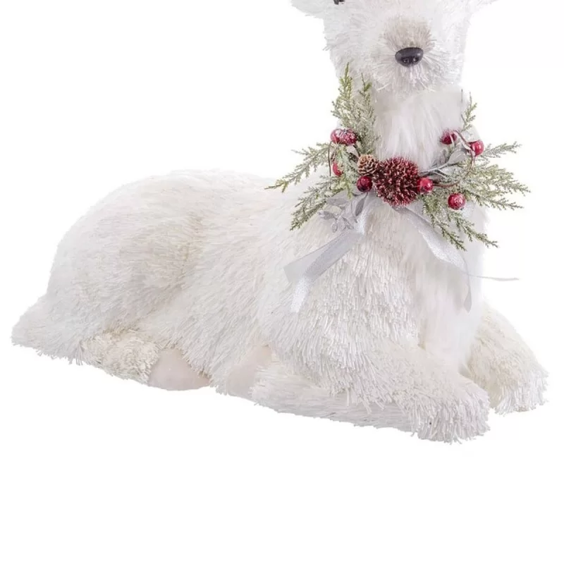 Christmas bauble White Polyfoam Deer 60 x 37 x...