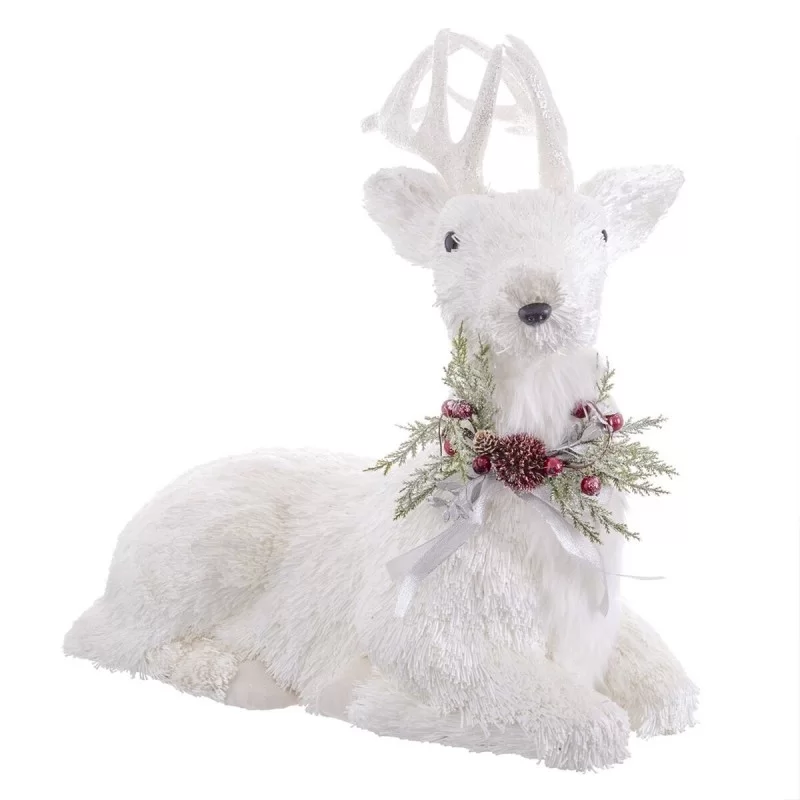 Christmas bauble White Polyfoam Deer 60 x 37 x...
