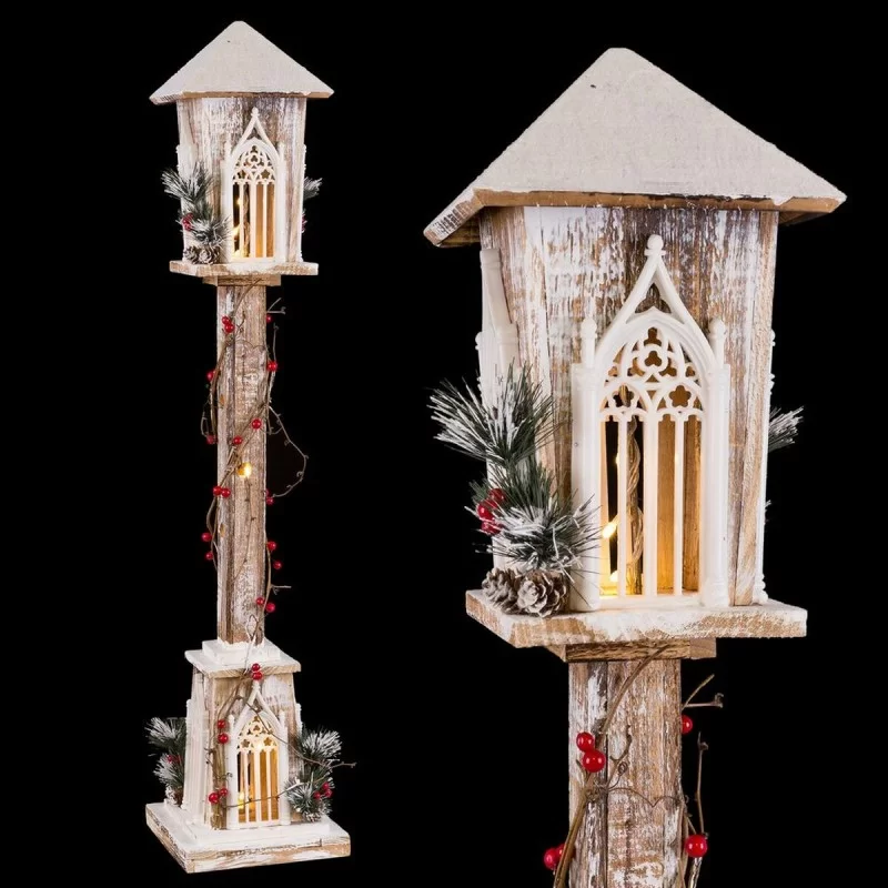 Christmas bauble White Green Natural Wood...