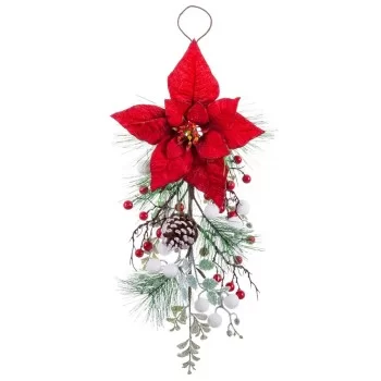 Door Hanger Christmas Red Multicolour Plastic Fabric...