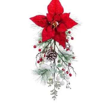 Door Hanger Christmas Red Multicolour Plastic Fabric... 2