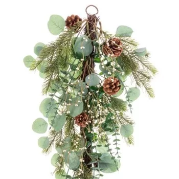 Door Hanger Christmas Green Natural Rattan Plastic 71,12 cm 2
