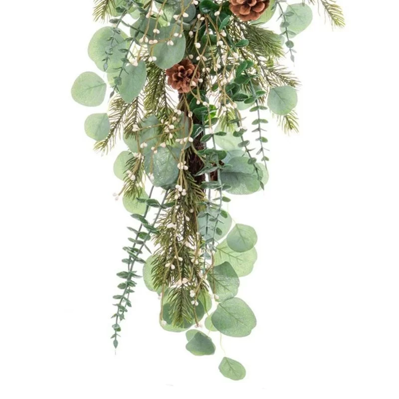 Door Hanger Christmas Green Natural Rattan...