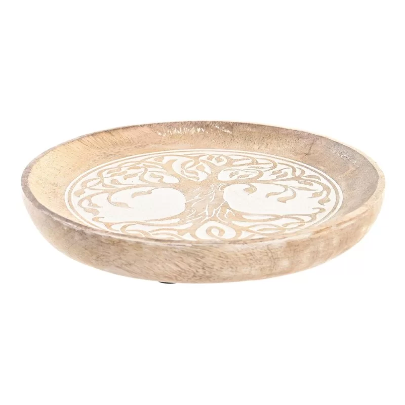 Valet Tray DKD Home Decor Mango wood Tree Indian Man Aged finish 20,5 x 20,5 x 2,5 cm