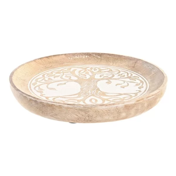Valet Tray DKD Home Decor Mango wood Tree Indian Man Aged finish 20,5 x 20,5 x 2,5 cm