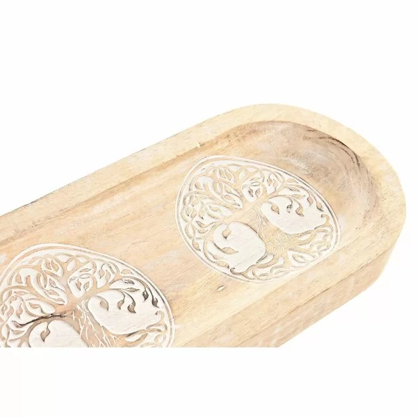 Centerpiece DKD Home Decor White Brown Tree Indian Man Stripped 46 x 13,5 x 3,5 cm