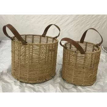 Basket set DKD Home Decor 32 x 32 x 26 cm Metal Rope 32 x... 2