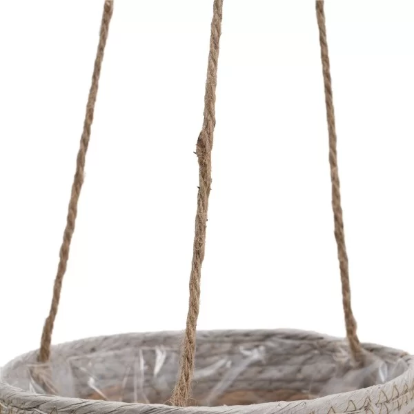Set of Baskets Natural Grey Natural Fibre 20 x 20 x 27 cm (3 Pieces)