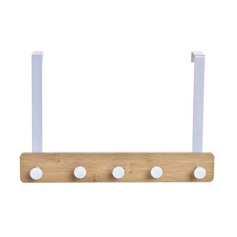 Door Coat Rack Home ESPRIT White Metal Bamboo...