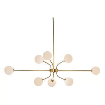 Ceiling Light DKD Home Decor White Golden Metal Crystal 9...