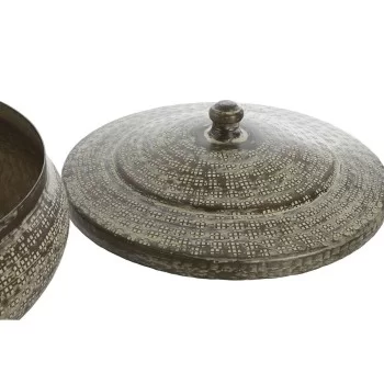 Decorative box Home ESPRIT Green Aluminium 42 x 42 x 23 cm 2