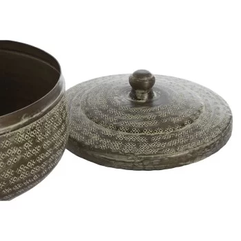 Decorative box Home ESPRIT Green Aluminium 27 x 27 x 22 cm 2