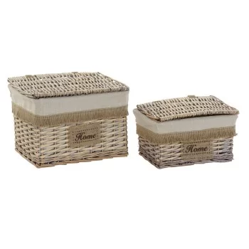 Basket set Home ESPRIT Brown Natural 36 x 27 x 25 cm (2...