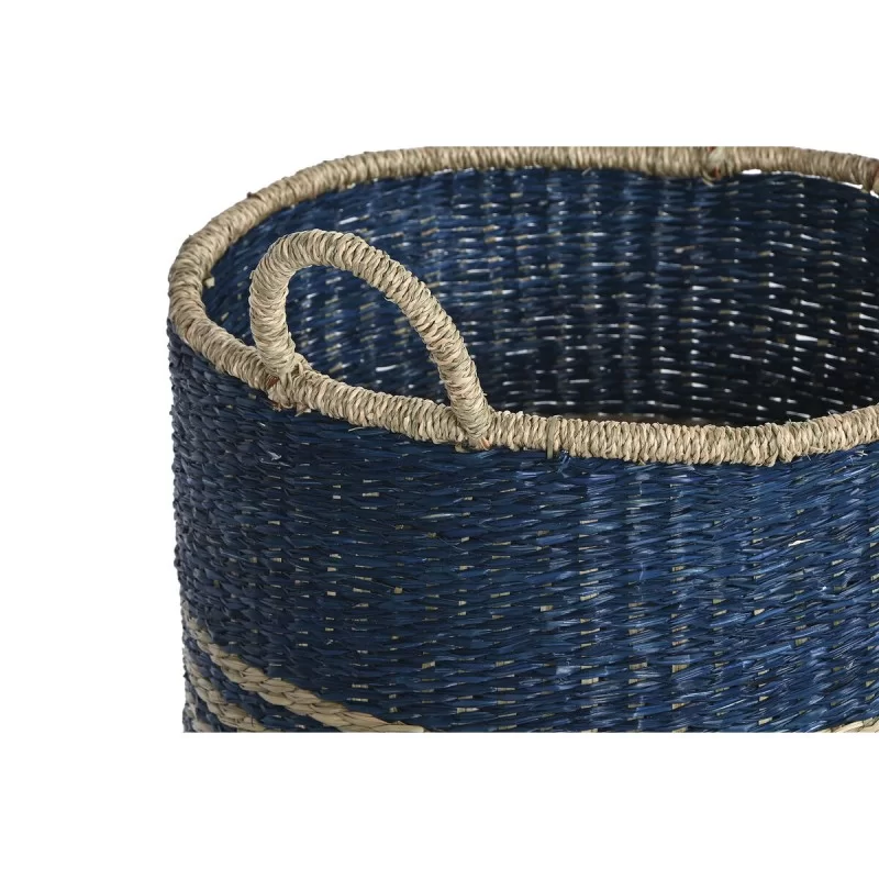 Basket set Home ESPRIT Blue Natural Jute...