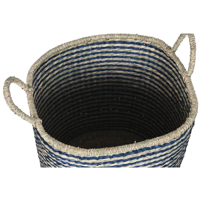 Basket set Home ESPRIT Blue Natural Jute...