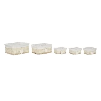 Basket set Home ESPRIT Cream Natural 49 x 39 x 22 cm (5...