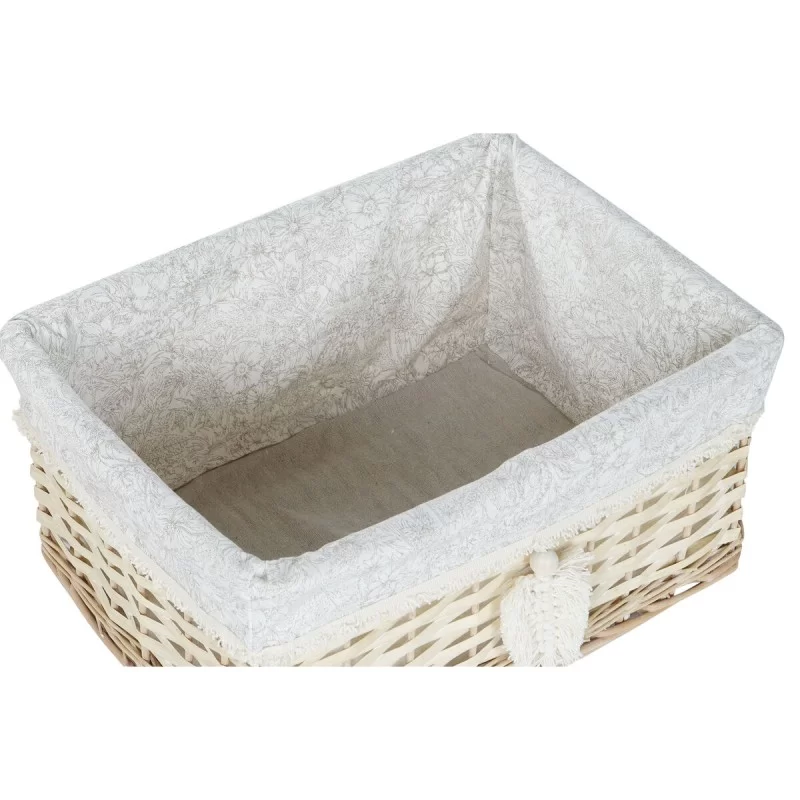 Basket set Home ESPRIT Cream Natural 49 x 39 x...