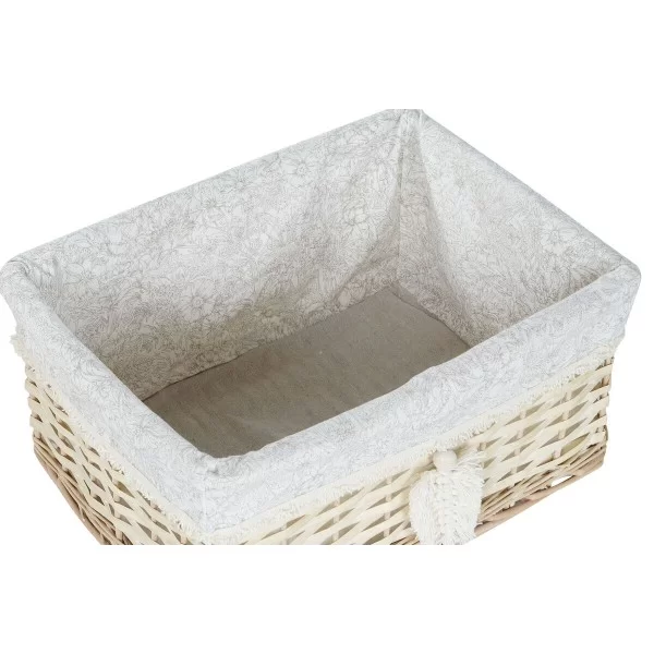 Basket set Home ESPRIT Cream Natural 49 x 39 x 22 cm (5 Pieces)