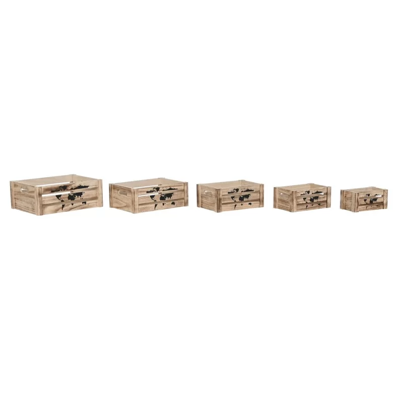 Set of decorative boxes Home ESPRIT Brown Black...