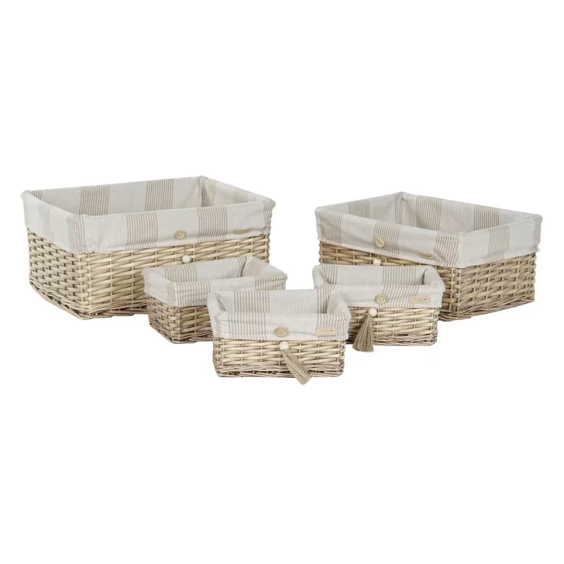 Basket set Home ESPRIT Brown Beige Natural 48 x...