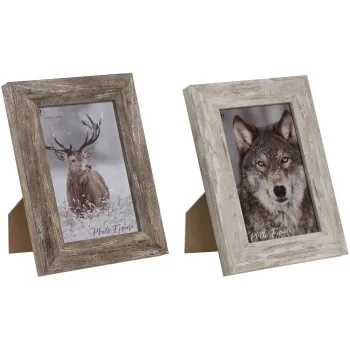 Photo frame Home ESPRIT White Natural Crystal polystyrene...