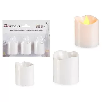 Candle Set 3,7 x 3,7 x 5 cm White (12 Units) 2