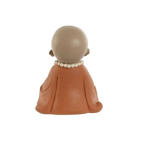 Decorative Figure Home ESPRIT Yellow Green Orange Monk Oriental 10,5 x 9 x 13,5 cm (3 Units)