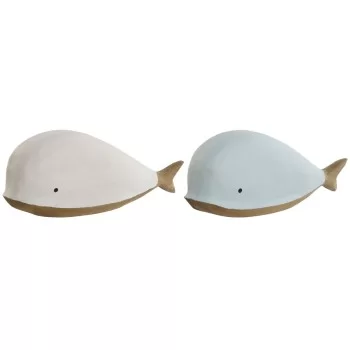 Decorative Figure Home ESPRIT White Sky blue Whale 32 x 9...
