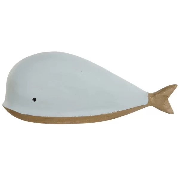 Decorative Figure Home ESPRIT White Sky blue Whale 32 x 9 x 13 cm (2 Units)