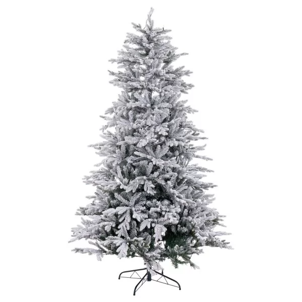 Christmas Tree White Green PVC Metal Polyethylene Snowfall 180 cm