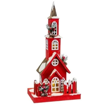 Christmas bauble Red Wood House 17 x 18 x 56 cm 2