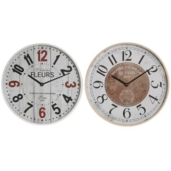 Wall Clock Home ESPRIT White Crystal MDF Wood 40 x 4,5 x...