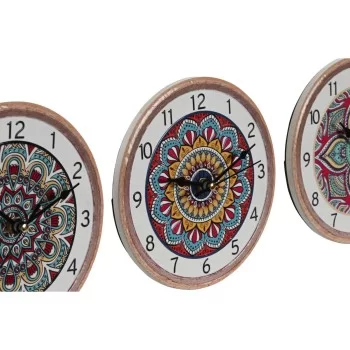 Table clock Home ESPRIT Ceramic Mandala 16 x 1 x 16 cm 2