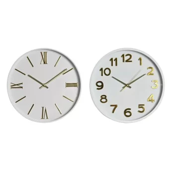 Wall Clock Home ESPRIT White Golden PVC 30 x 4 x 30 cm (2...