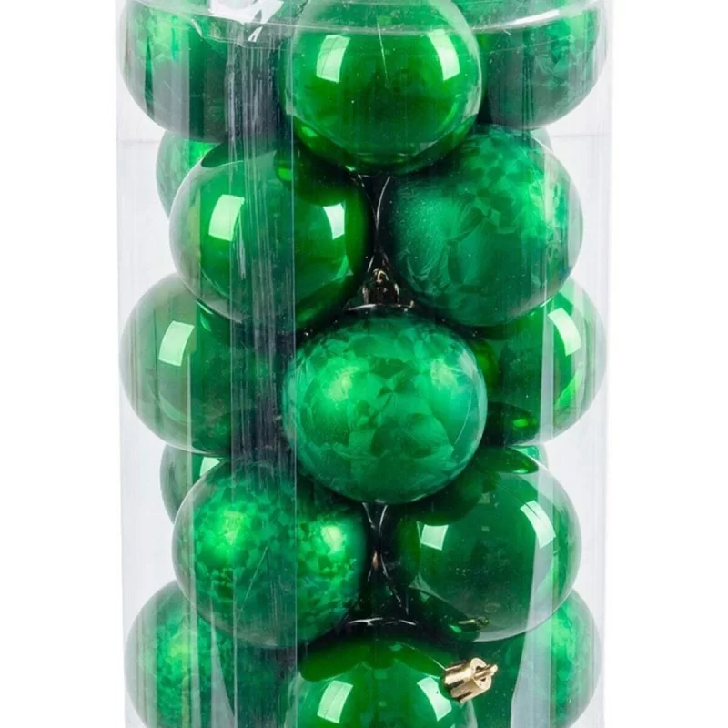 Christmas Baubles Green Plastic 6 x 6 x 6 cm...
