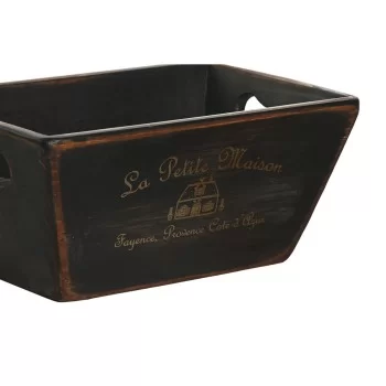 Storage boxes Home ESPRIT Black Fir wood 34 x 26 x 18 cm... 2