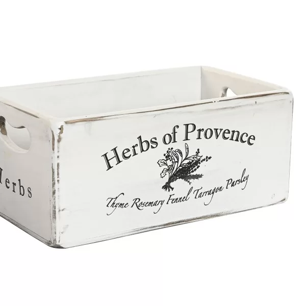 Storage boxes Home ESPRIT Herbs of Provence White Fir wood 34 x 22 x 15 cm 4 Pieces