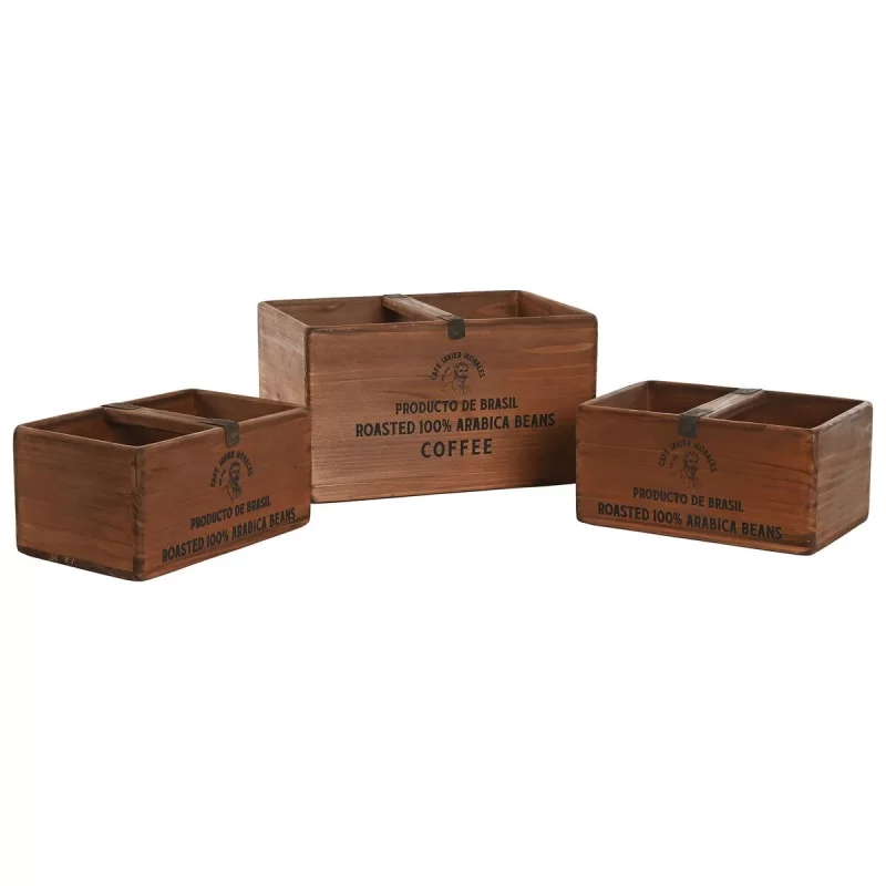 Storage boxes Home ESPRIT Brown Fir wood 35 x...