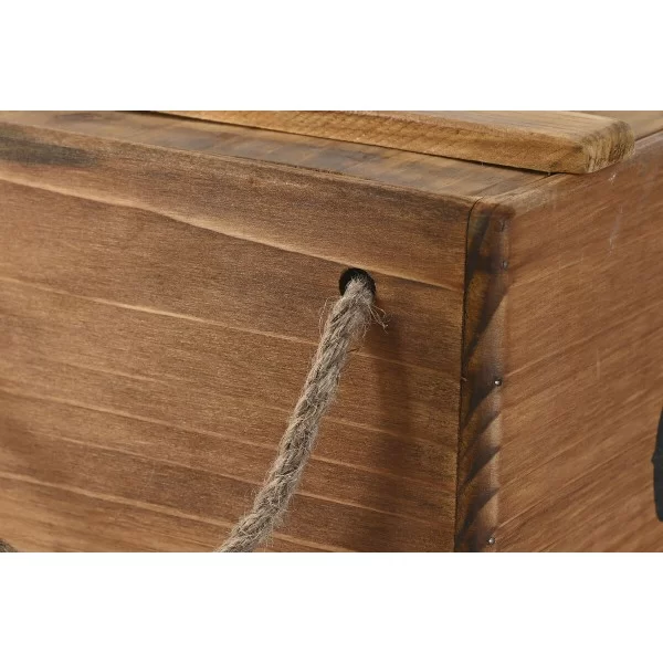 Storage boxes Home ESPRIT Genuine Natural Fir wood 38 x 24 x 20 cm 3 Pieces