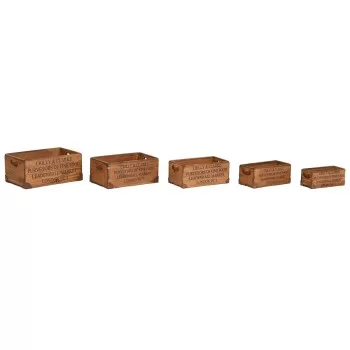 Storage boxes Home ESPRIT Brown Metal Fir wood 35 x 22 x...