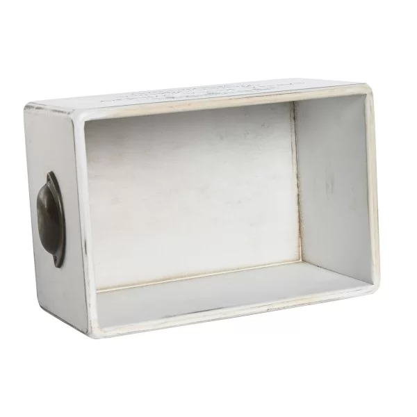 Storage boxes Home ESPRIT White Fir wood 35 x 22 x 15 cm 3 Pieces