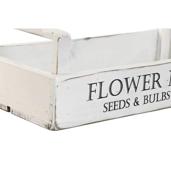 Storage boxes Home ESPRIT White Fir wood 39 x 19 x 12 cm 3 Pieces