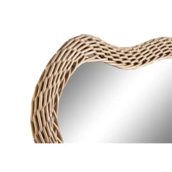 Wall mirror Home ESPRIT Natural Wood Rattan Mirror Bali... 2