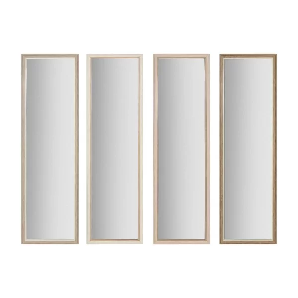 Wall mirror Home ESPRIT White Brown Beige Grey Crystal polystyrene 35 x 2 x 132 cm (4 Units)