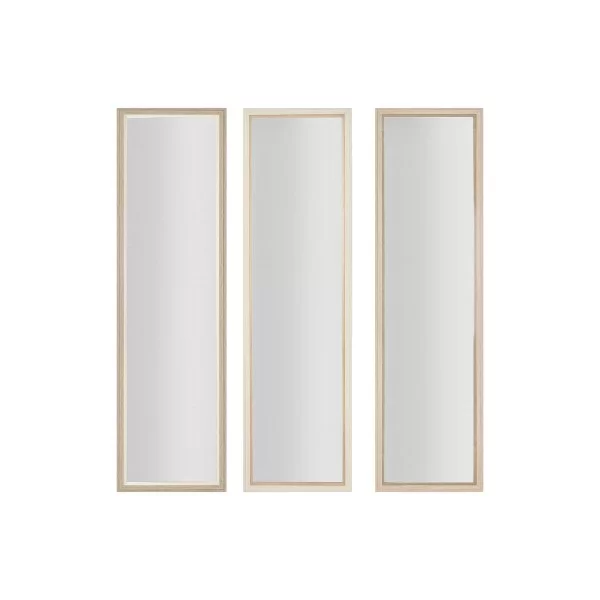 Wall mirror Home ESPRIT White Brown Beige Grey Crystal polystyrene 35 x 2 x 132 cm (4 Units)