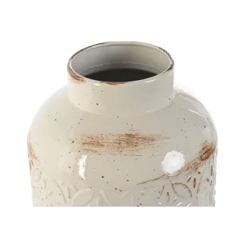 Vase Home ESPRIT White Metal 15 x 15 x 28 cm 2