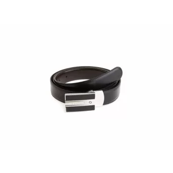 Belt Montblanc 38156 Black Silver Leather 2