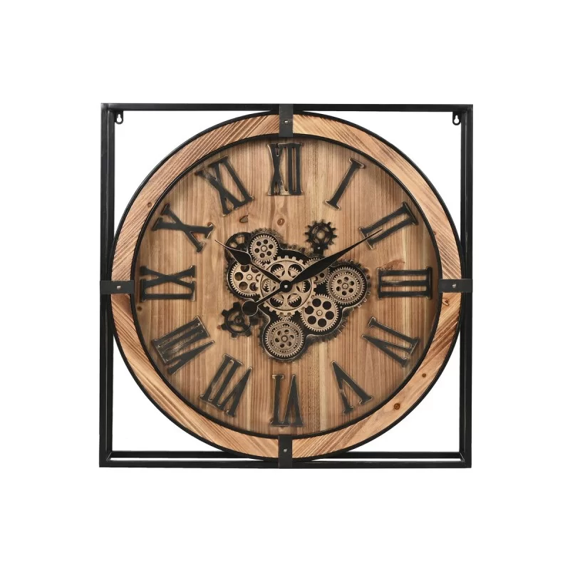 Wall Clock Home ESPRIT Black Natural Iron MDF...