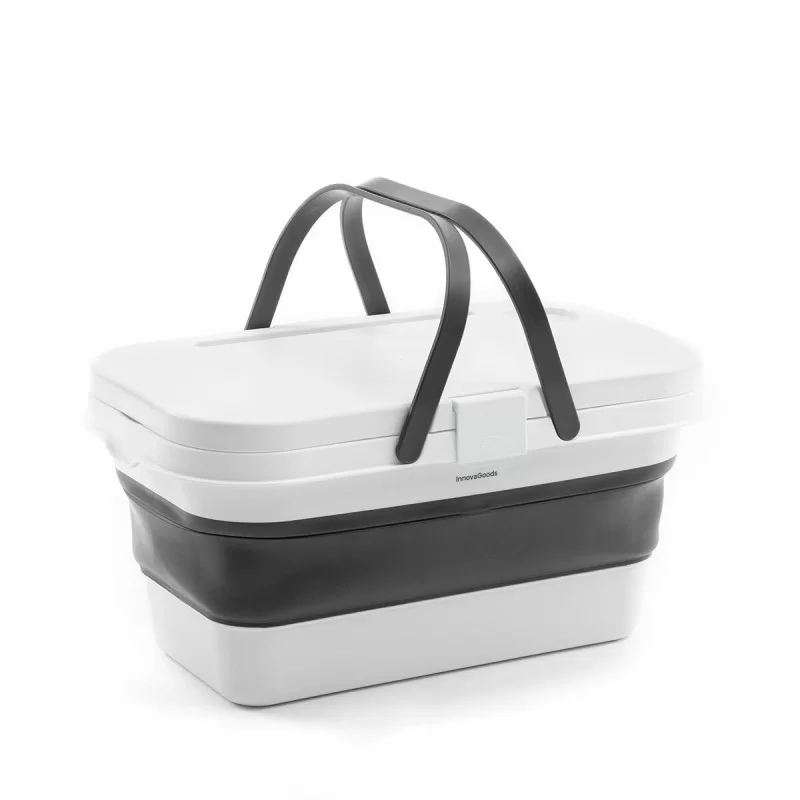 Folding Picnic Basket with Lid-Table Pickning...