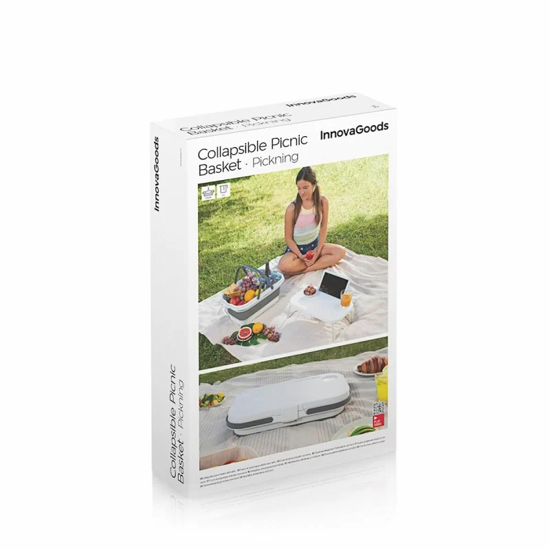 Folding Picnic Basket with Lid-Table Pickning...